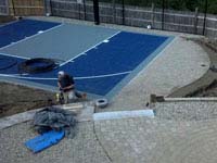 Working closely with landscape construction integrated with a new blue court in Kingston, MA.