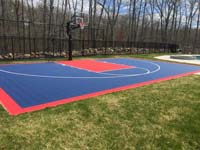 Stunning blue and red sport surface and accessories in North Attleboro, MA.