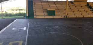 Picture from the process of resurfacing Antigua and Barbuda Basketball Association court and replaceing hoops at JSC Sports Complex in Piggotts, Antigua.