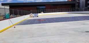 Picture from before, during or after the process of installing an inline hockey rink at Grand Canyon University in Phoenix, Arizona.