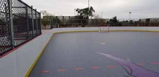 Picture from before, during or after the process of installing an inline hockey rink at Grand Canyon University in Phoenix, Arizona.