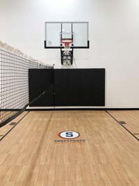 Indoor multiple game court example featuring quality SnapSports products.