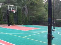 Backyard basketball court in Pembroke, MA.