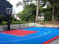 Another light blue and red basketball court, this time at a home in Hopedale, MA.
